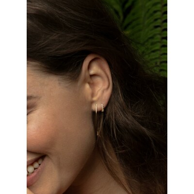 Boucles d'oreilles créoles Jackie Gold Radiance en or jaune et topaze blanche
