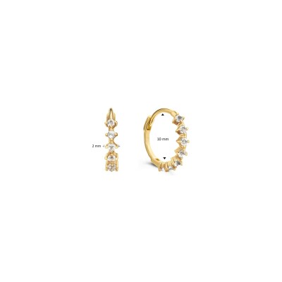 Boucles d'oreilles créoles Jackie Gold Radiance en or jaune et topaze blanche