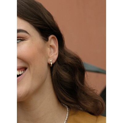 Boucles d'oreilles clous Jackie Gold Cœur torsadé en or jaune