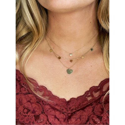 Collier Jackie Gold cœurs en or jaune