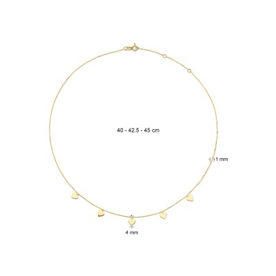 Collier Jackie Gold cœurs en or jaune