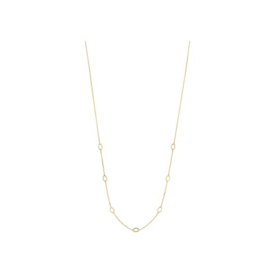 Collier Jackie Gold Long avec ovales en or jaune