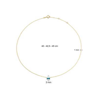 Collier Jackie Gold Medina en or jaune et topaze bleue