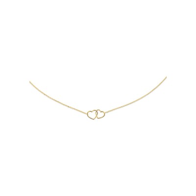 Collier Jackie Gold Double coeurs en or jaune