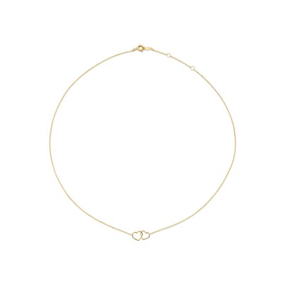 Collier Jackie Gold Double coeurs en or jaune