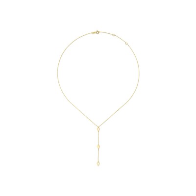Collier Jackie Gold long Y avec gouttes en or jaune