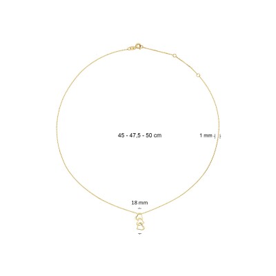 Collier Jackie Gold Moving LOVE à maillons en or jaune
