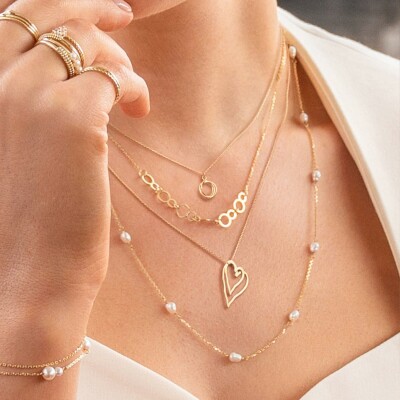 Collier Jackie Gold Cheers to Love en or jaune