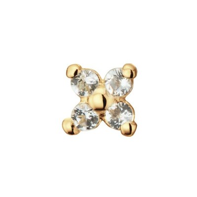 Piercing Jackie Gold Fleur en or jaune et topaze blanche