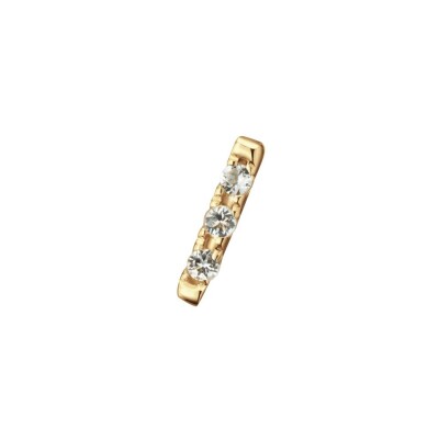 Piercing Jackie Gold Barre en or jaune et topaze blanche