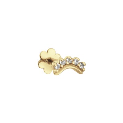 Piercing Jackie Gold Courbe en or jaune et topaze blanche