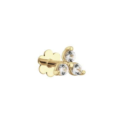 Piercing Jackie Gold Triangle en or jaune et topaze blanche