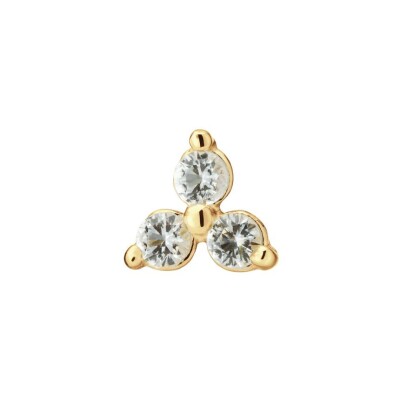 Piercing Jackie Gold Triangle en or jaune et topaze blanche