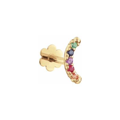 Piercing Jackie Gold Rainbow en or jaune, citrine, topaze bleue et améthyste, rubis et saphir
