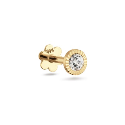Piercing Jackie Gold Vintage en or jaune et topaze blanches