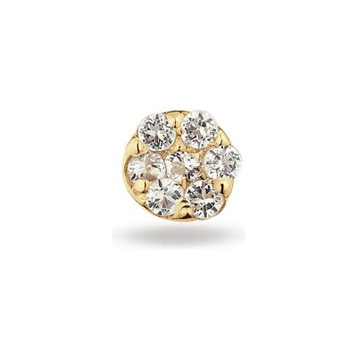 Piercing Jackie Gold Piercing pavage en or jaune et topaze blanches