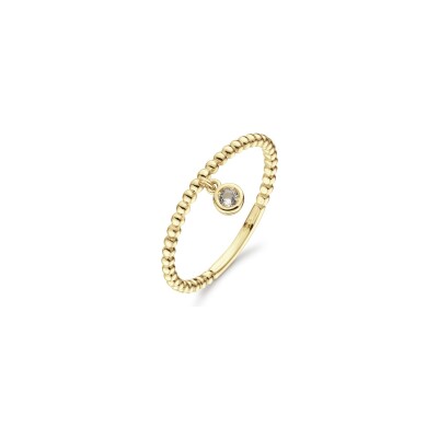 Bague Jackie Gold avec pendant en or jaune et topaze blanche