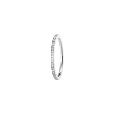 Alliance jonc Minie Coralie en or blanc et diamants, 1.5mm