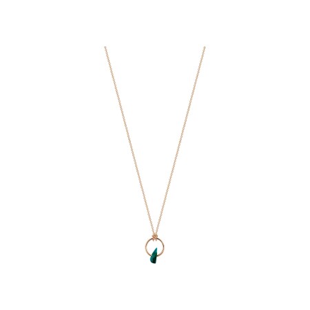 Collier GINETTE NY JALA en or rose et chrysocolle