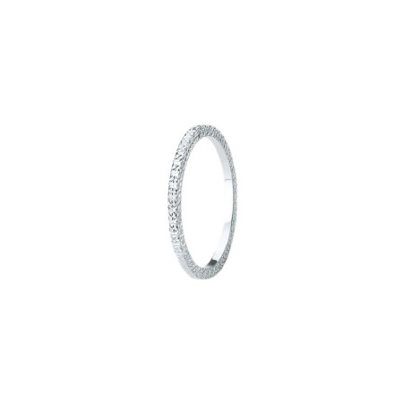 Alliance jonc Alicante en or blanc effet diamanté, 1.5mm