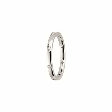 Alliance Amiral fidelis en or blanc et diamants de 0.12ct