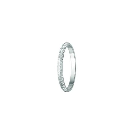 Alliance jonc Clématite en or blanc effet diamanté, 2mm