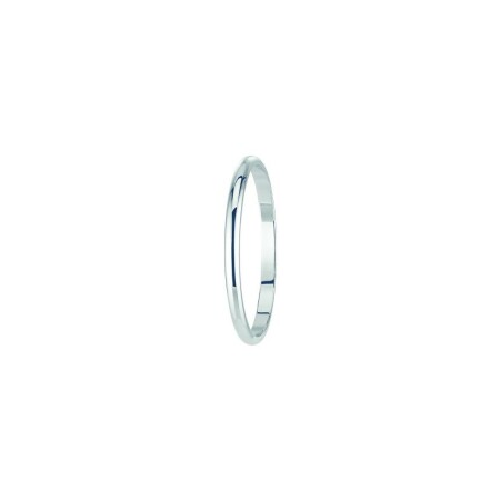 Alliance demi-jonc en or blanc effet poli, 1.5mm