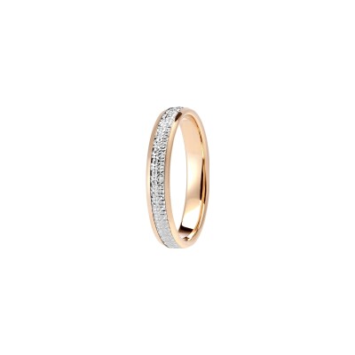 Alliance en or rose et platine, 3.5mm