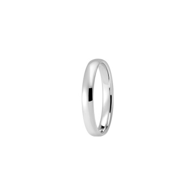 Alliance demi-jonc en or blanc effet poli, 3.5mm