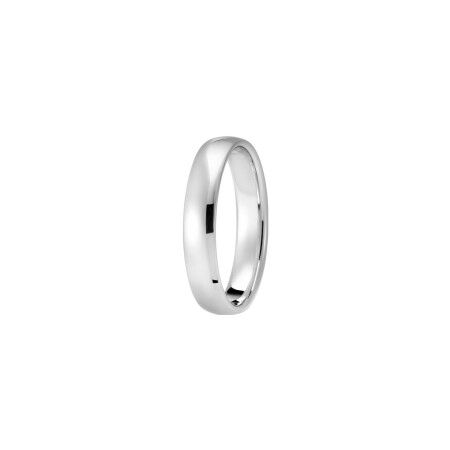 Alliance jonc parisien prestige en or blanc effet poli, 4.5mm