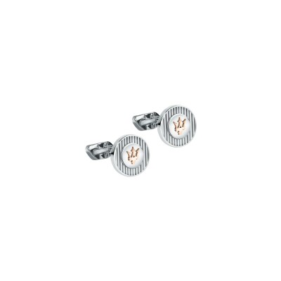 Boutons de manchettes Maserati Iconic en acier pvd