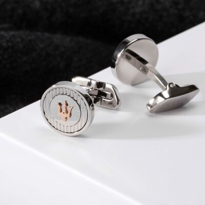 Boutons de manchettes Maserati Iconic en acier pvd