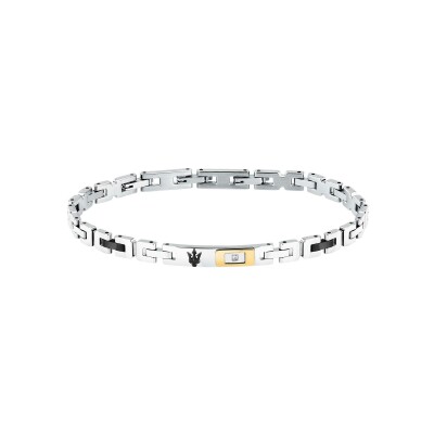 Bracelet Maserati Diamonds en acier et diamant