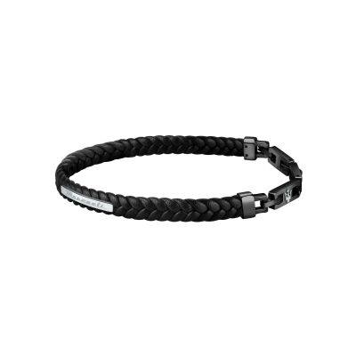 Bracelet Maserati Recycled Leather en acier et cuir