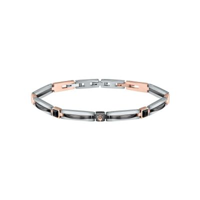 Bracelet Maserati Ceramic en acier doré, céramique et cristal noir