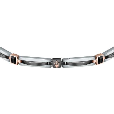 Bracelet Maserati Ceramic en acier doré, céramique et cristal noir