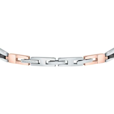 Bracelet Maserati Ceramic en acier doré, céramique et cristal noir