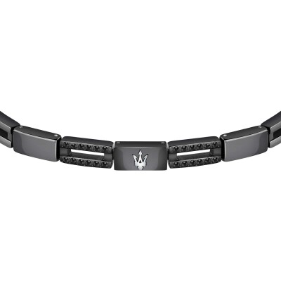 Bracelet Maserati Ceramic en acier, céramique et cristal noir