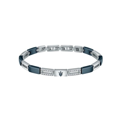 Bracelet Maserati Ceramic en acier, céramique et cristal