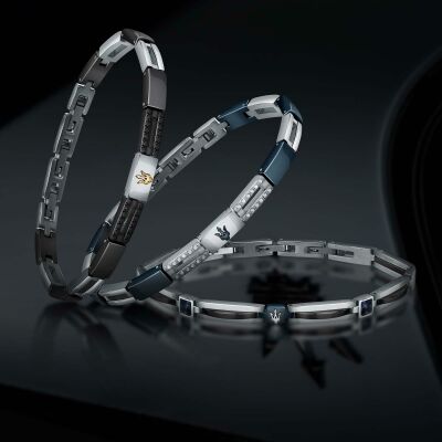 Bracelet Maserati Ceramic en acier, céramique et cristal