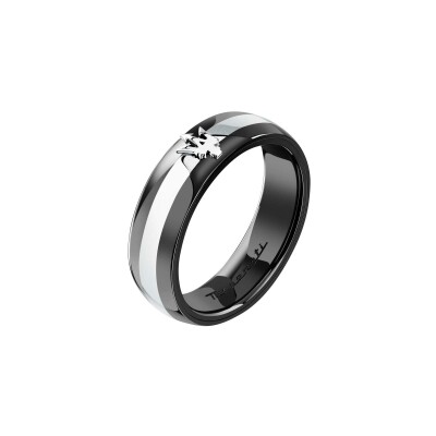 Bague Maserati Ceramic en acier et céramique, taille 59