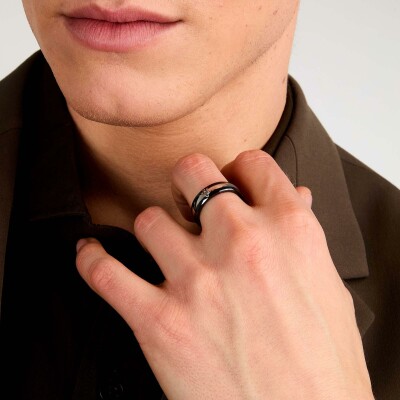 Bague Maserati Ceramic en acier et céramique, taille 63