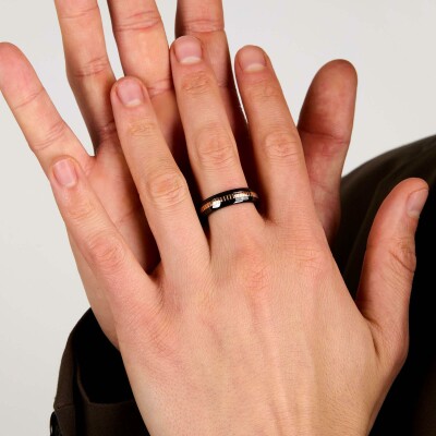 Bague Maserati Ceramic en acier et céramique, taille 63