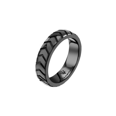 Bague Maserati Ceramic en acier et céramique, taille 63