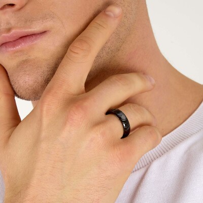 Bague Maserati Ceramic en acier et céramique, taille 63