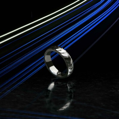 Bague Maserati Ceramic en acier et céramique, taille 63