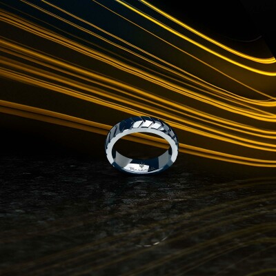 Bague Maserati Ceramic en acier et céramique, taille 61