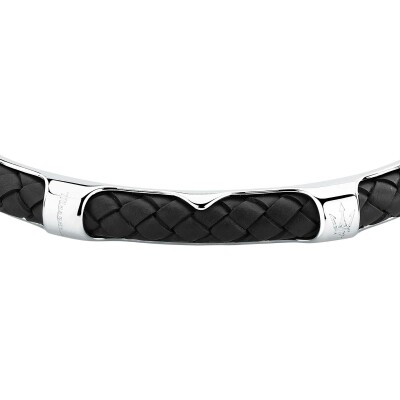 Bracelet Maserati Leather en acier et cuir