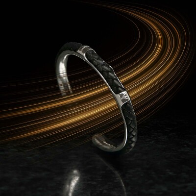 Bracelet Maserati Leather en acier et cuir