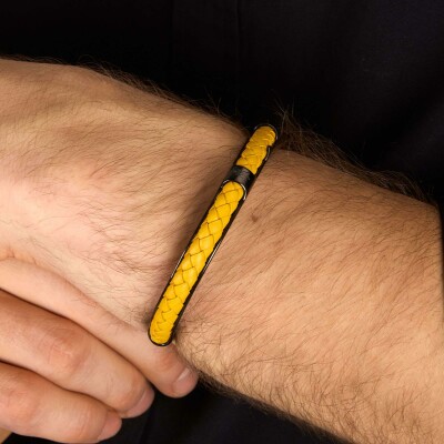 Bracelet Maserati Leather en acier et cuir